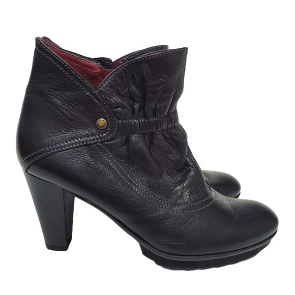 HISPANITAS Spain Black Brown Leather Zip Ankle Comfort Boots Women's Siz… - Picture 1 of 7